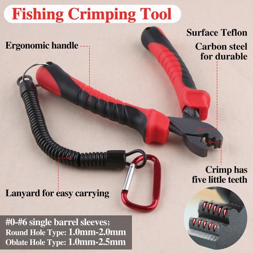SPEEDWOX Fishing Crimping Tool Fishing Pliers for Single-Barrel Sleeves Crimper Tool Fishing Tackle Saltwater Fishing Gear Crimping Pliers Fishing Crimps for Fishing Line Single Barrel Crimp Sleeves