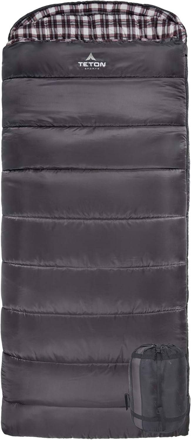 Teton Celsius XXL Sleeping Bag, Cold Weather Sleeping Bags for Adults and Kids, Camping Made Easy and Warm. Compression Sack Included, 35F, 25F, 0F, 20F Degree