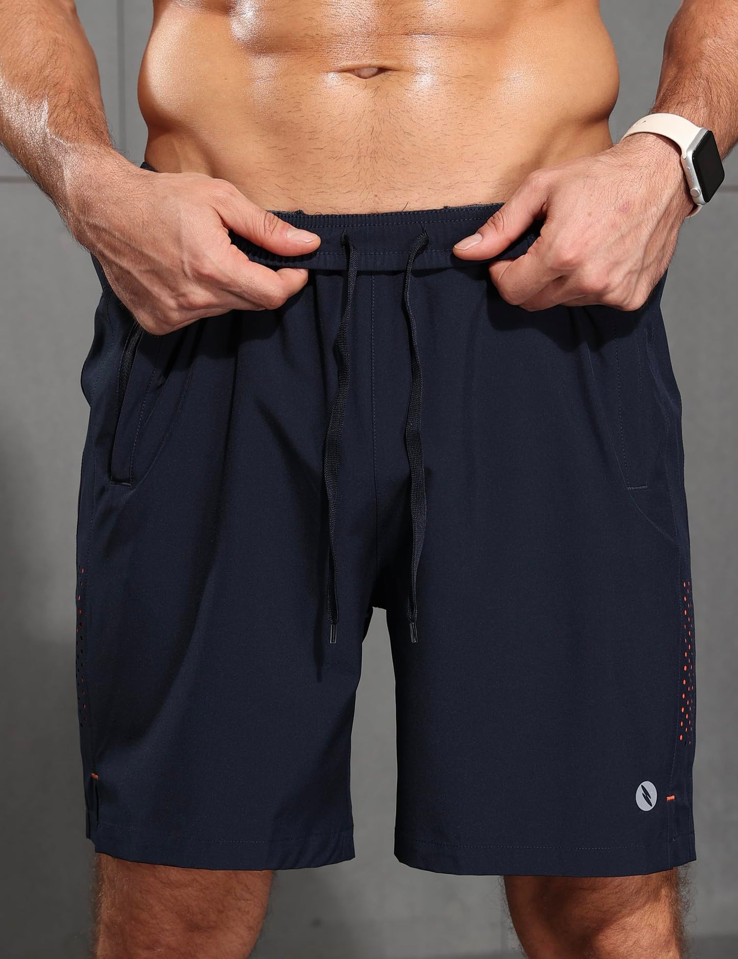 SUPIVO Men's Athletic Running Shorts Quick Dry 7" Lightweight Workout Shorts Training Sports Gym Hiking Basketball Navy M