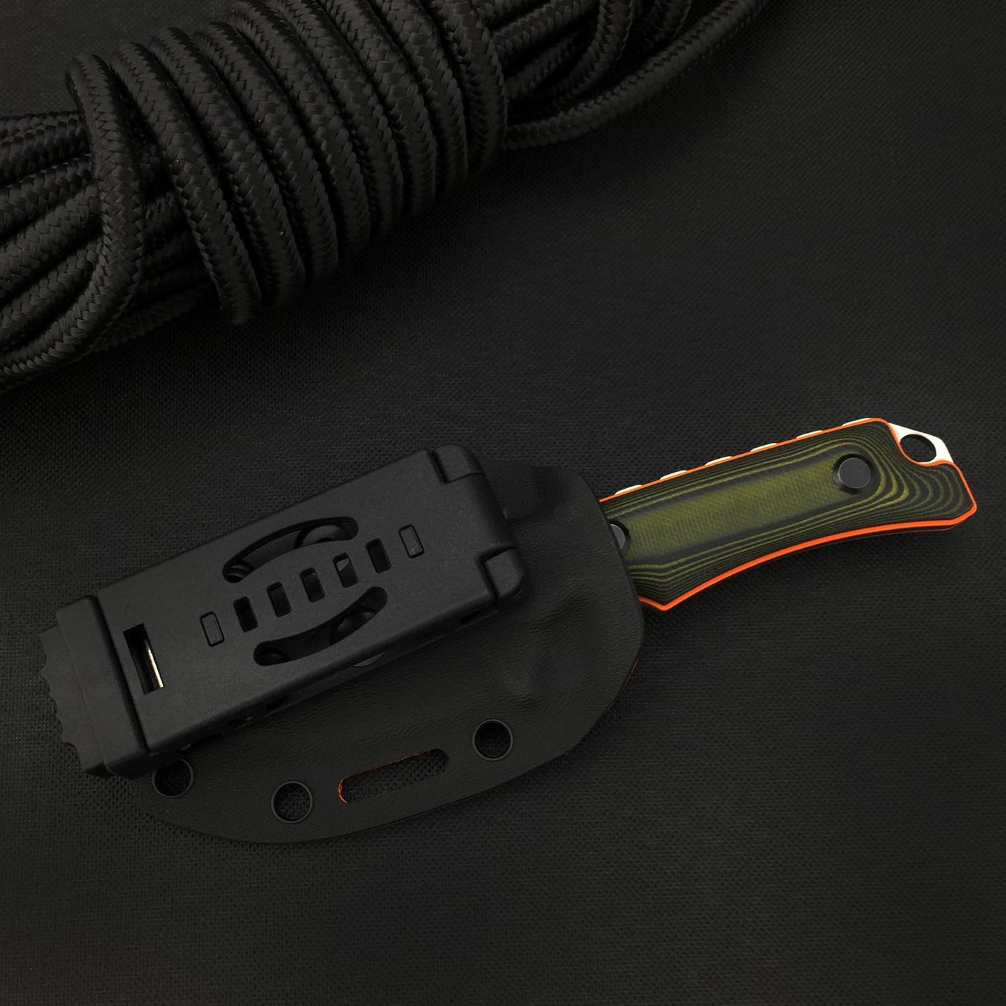 6.3 Inches Fixed Blade Knife with Kydex Sheath, 8Cr13Mov Blade, Full Tang G10 Handle, EDC Camping Hunting Knife for Men