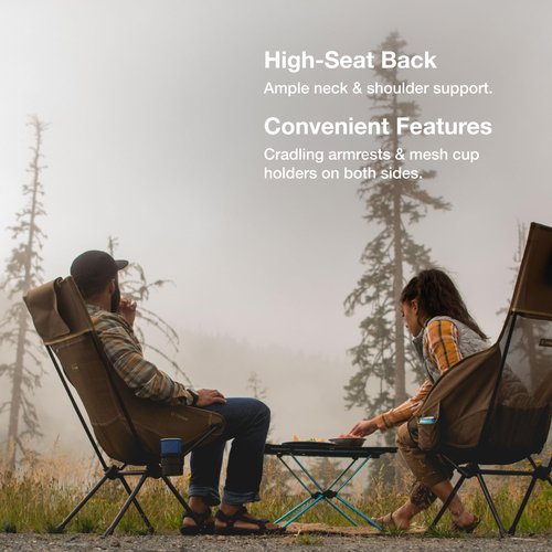 Helinox Savanna High-Back Collapsible Camping Chair, 4lbs, Comfort Outdoor Chairs, Picnic,High Back Camping Chair, Blackout