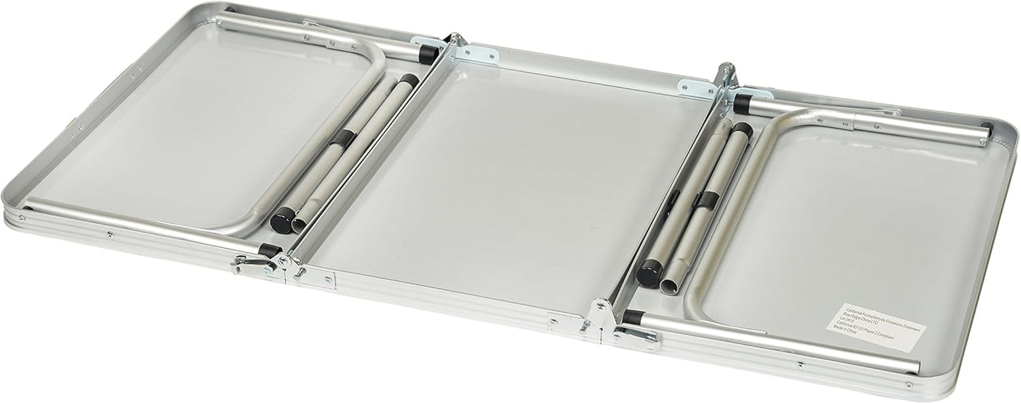 Trademark Innovations Portable Adjustable Lightweight Aluminum Folding Table