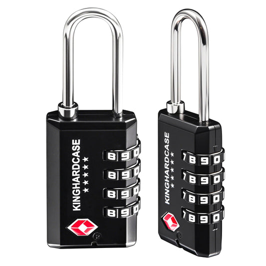 Kinghardcase 2 Pack TSA Approved Gun Locks, 4 Digit Combination Locks for Gun Case, Ammo Box, Rifle Bag, Luggage, Durable Resettable Locks with Locking Hook, Zinc Alloy, Travel Security