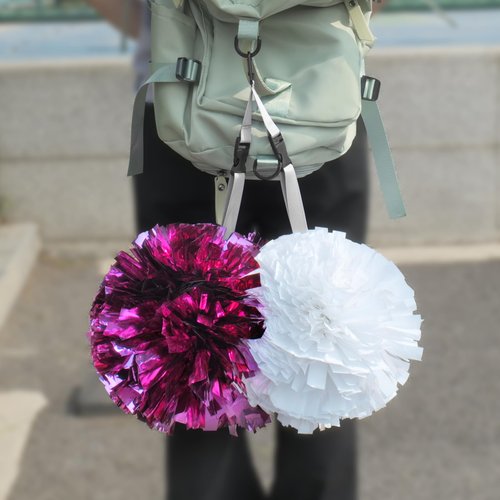 Pom Pony Pom Holder for Backpack Cheer - Adjustable Cheer Pom Poms Holder - Cheer Bag Accessories for Pom Pom Protection (White/5 Pack)