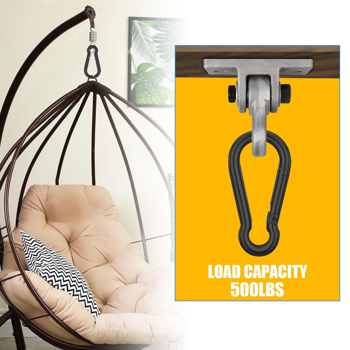 AODESTINY 50PCS 3" Black Spring Snap Hook, Heavy Duty Spring Snap Carabiner Clip for Swing and Gym, 500lbs Capacity Quick Links Carabiner Clips for Hammock, Camping, Hiking, Water Bottle & Backpack