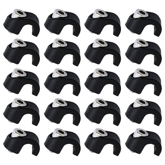 Auto-plaza 20X Bicycle Mountain Bike Fork Brake Cable Housing Clamps Bike Fork Brake Hose Guides Front Fork Cable C-Shaped Fixed Buckles 5mm Inner Diameter