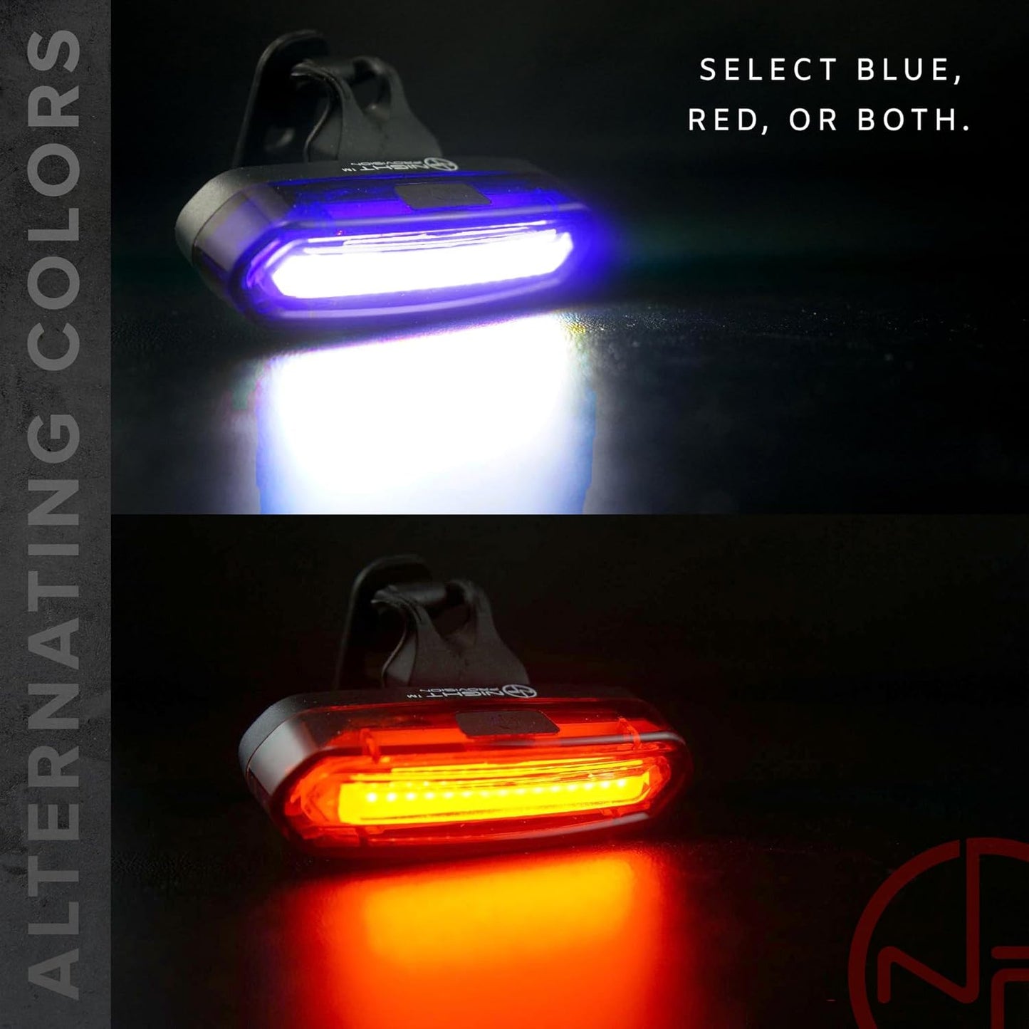 Night Provision PSR-120 RED & Blue Strobe Police Patrol Rear Bike Light USB Rechargeable for Professional Use Only