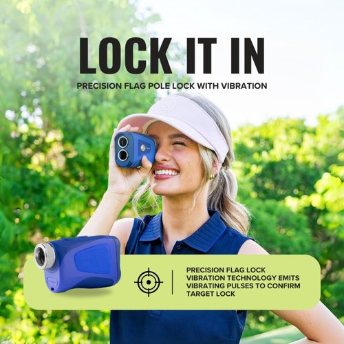 Stripebird - Pro Tour Golf Rangefinder with Slope (Blue) - Range Finder Golf with Ultra-Strength Magnet - Laser Rangefinder w/Slope Technology & Flag Pole Lock Vibration - Golf Range Finder