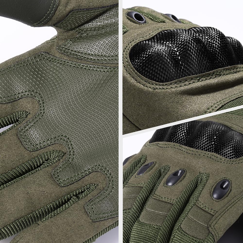 MVPTOO Touchscreen Padded Palm Gloves for Men Green Large