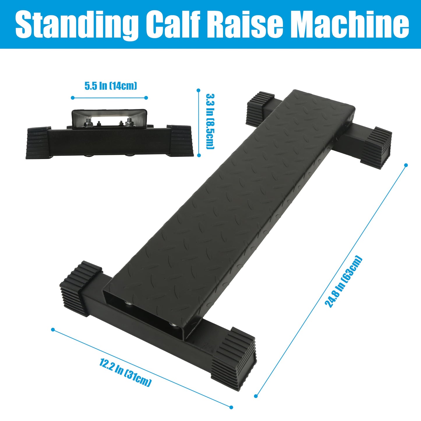 EVERYMATE Steel Calf Raise Block, Standing Calf Machine for Stretching Calf Muscles, Relaxing Ankles, Anti-Slip Solid Platform