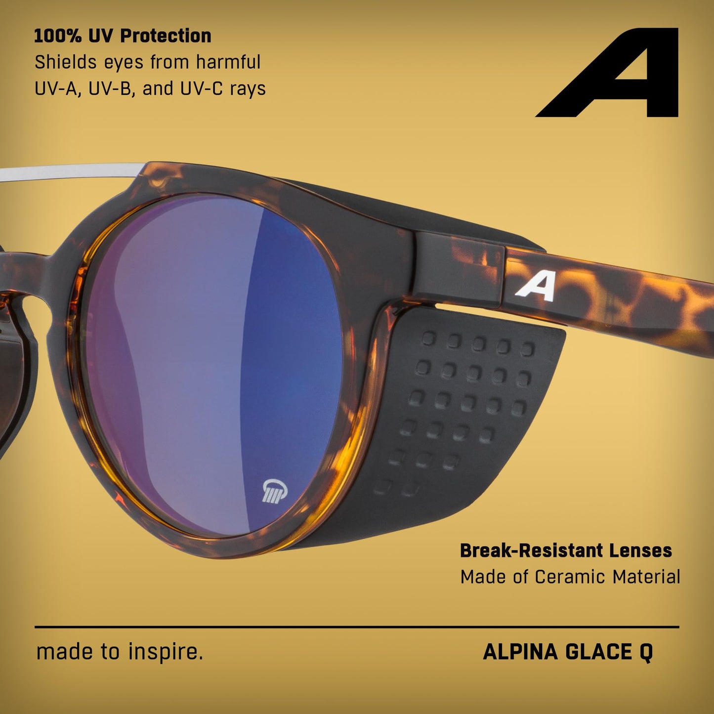 ALPINA GLACE P - Sunglasses with 100% UV Protection for Adults - Polarized, Mirrored & Shatterproof - Havana Gloss - One Size