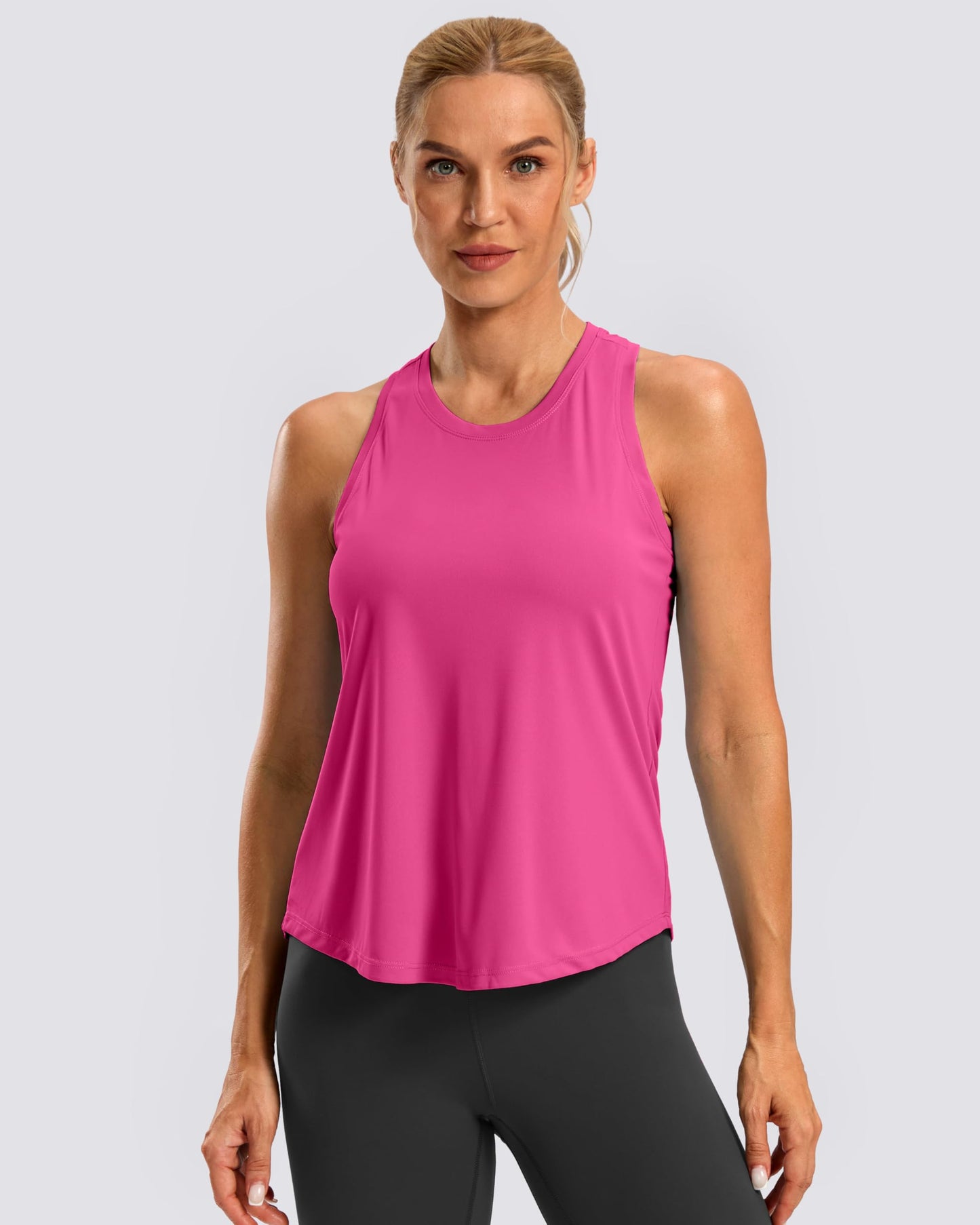 G Gradual Women's Workout Tank Tops Racerback Athletic Yoga Tops Loose Fit Sleeveless Running Gym Sports Shirts for Women(Magenta,M)