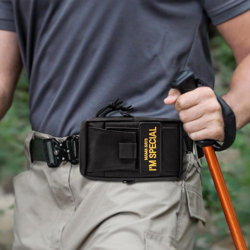 MCCC Cell Phone Pouch for Backpack Shoulder Strap, Belt & Vest fits Molle System, Small EDC Tactical Pouch with Zipper