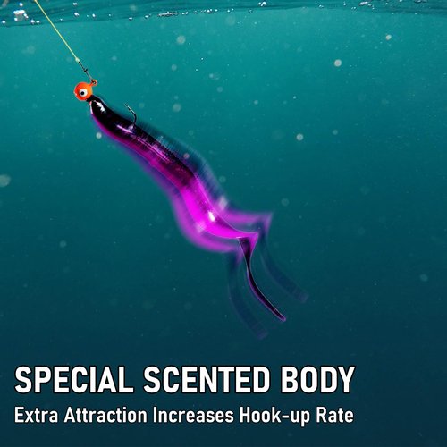 Dr.Fish 5 Pack Sand EEL Lures Saltwater Soft Fishing Lures Swimbait 6 Inch 3/8oz Surf Fishing Creature Baits Soft Plastic Artificial Ribbontail Worm Gold