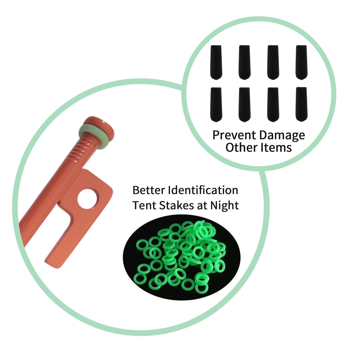 8 PCS Tent Stakes & Hammer Kit， Heavy Duty Metal Tent Pegs for Camping Steel Tent Stakes(Orange)
