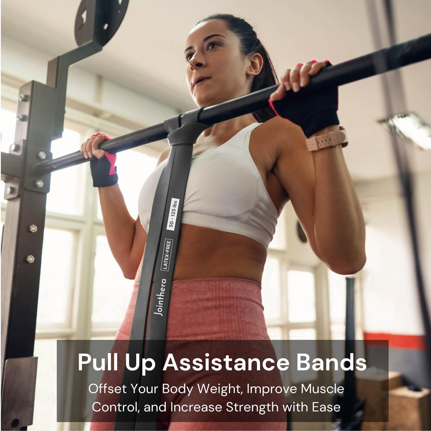 JOINTHERA Premium Latex Free Resistance Bands for Working Out - Set of 5 + Carrying Bag | Non Latex Pull Up Loop Workout Bands Resistance for Women and Men | Stretching, Exercise and Muscle Training