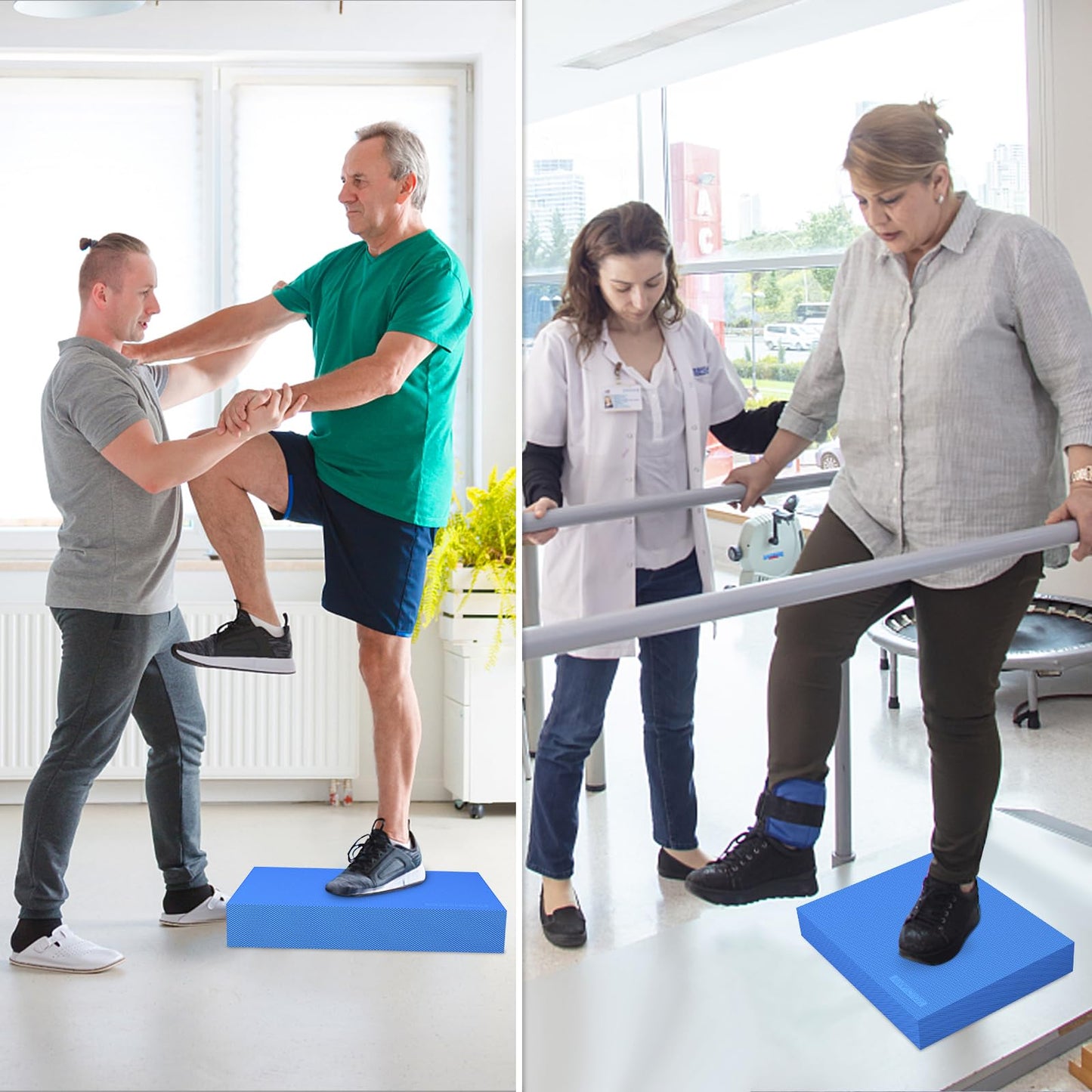 ANVICTOX Balance Pad 19.8 * 15.7 * 2.4",XL Balance Pad for Physical Therapy,Extra Large Foam Balance Board Stability Pad for Rehabilitation Core Training Stretching Mobility (Blue-TPE)