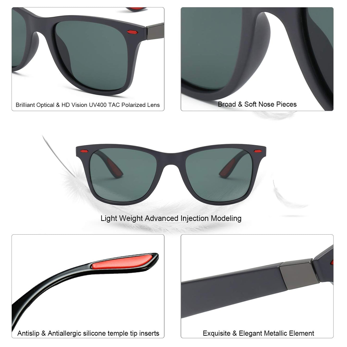 SOJOS Polarized Sports TR90 Sunglasses for Running Cycling Fishing Golf Driving SJ2101 with Matte Black Frame/Turquoise Lens