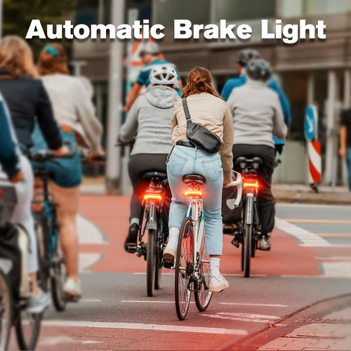 MEILAN X5 Smart Bike Tail Light, Turning Signals Bike Light USB Rechargeable Bicycle Rear Light with Wireless Remote Control Cycling Safety Warning Light