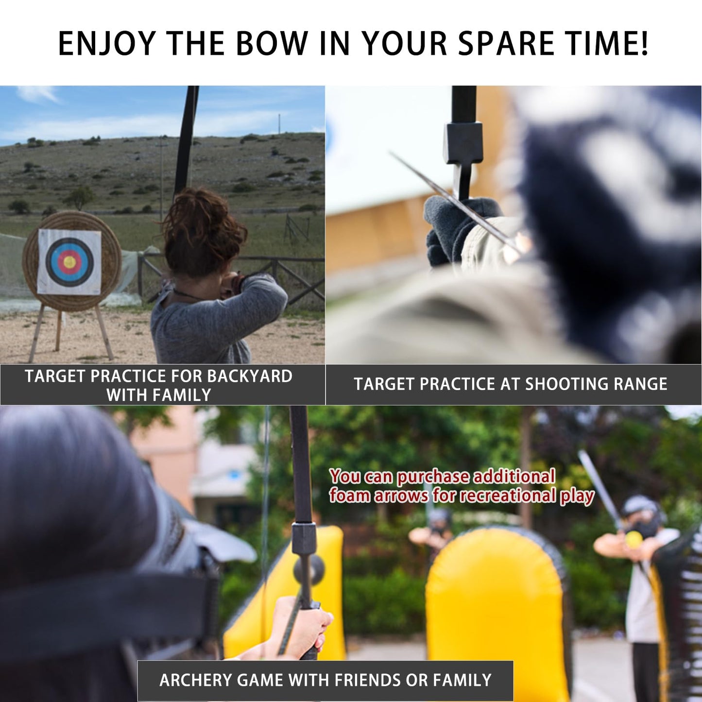 SOPOGER Archery Bow and Arrow Adult - Takedown Recurve Bows for Adults Youth Beginner 20lbs 30lbs Left and Right Handed Outdoor Target Practice Hunting (20 LBS)