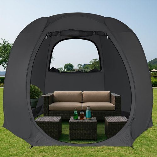 Leedor 10'x10' Hexagon Pop Up Sun Shade Canopy Tent - Ventilated Mesh Walls, Perfect for Camping, Beach, Events, and Outdoor Party Decorations, All-Season Shelter (Not Waterproof)