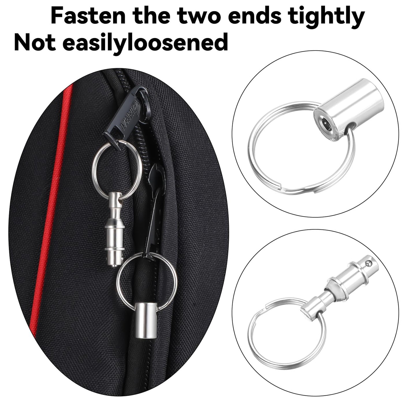 6 Pcs Detachable Key Ring Quick Release Detachable Keychain, Dual Pull Apart Key Chain Spring Split Snap Separate Double Keys Ring Lock Valet Keys Flashlights DIY Crafts Accessories