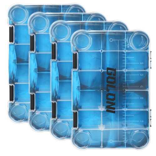 Goloni Fishing Tackle Box,Plastic Clear Fishing Storage Organizer Box With Removable Dividers,3600 Tackle Trays,Storage Lure Box for Lures 4 Pack