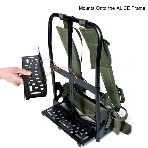 MT Military Alice Pack Frame Cargo Support Shelf with Adjustable Lashing Strap for Army Rucksack with Frame Type II- OD
