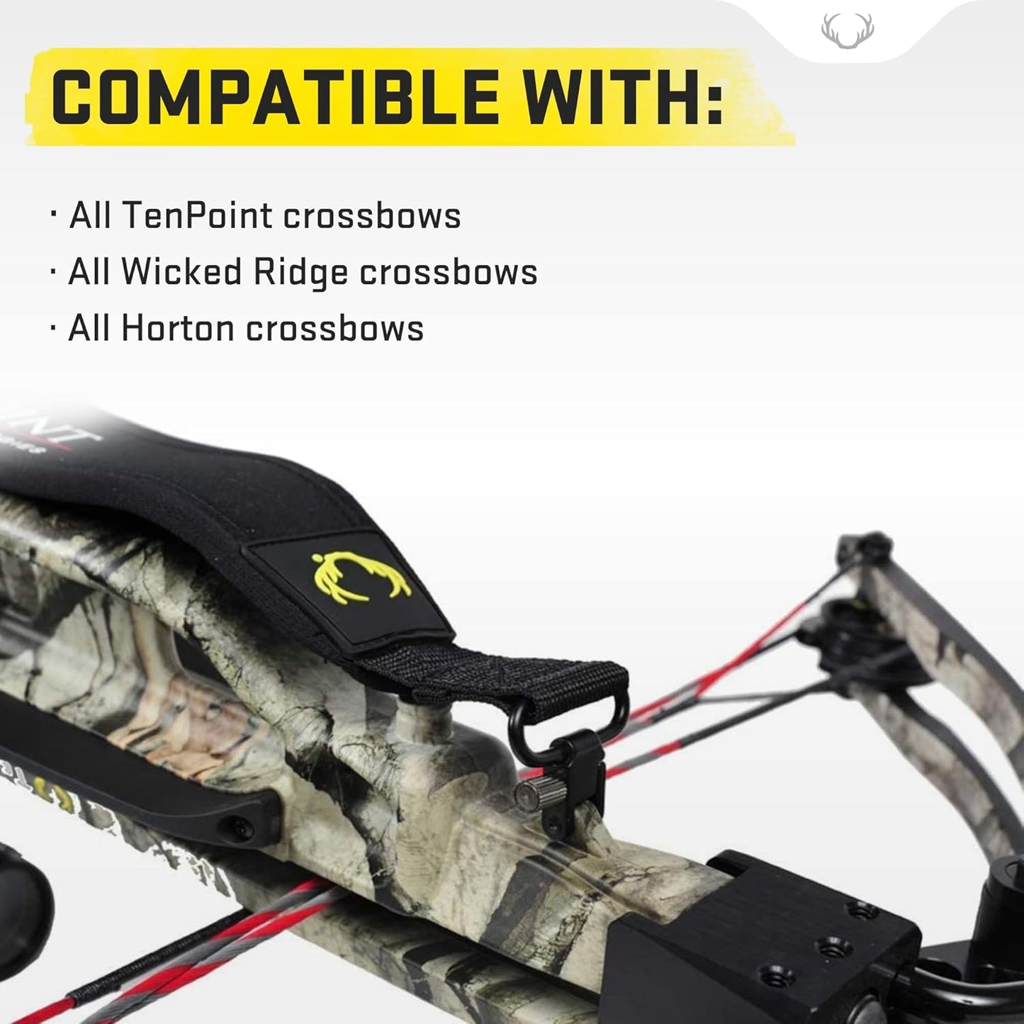 Adjustable Neoprene Sling for Crossbows - 1.25” Shoulder Strap with Thumb Loop, Fits TenPoint, Wicked Ridge & Horton