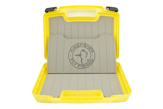 Kingfisher Large Streamer Fly Fishing Boat Box 2.0 (14" x 11" X 3.35") Yellow