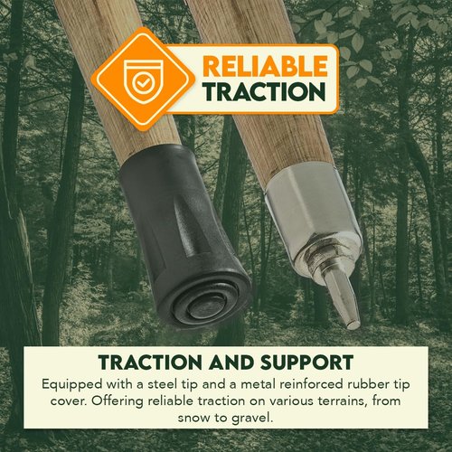 SE 55-Inch Bigfoot Stamped Hard Pine Hiking, Walking, Trekking Stick with Metal Reinforced Rubber Tip (WS628-55BP)