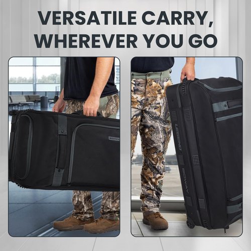 Legend Boway Roller Bow Case for Compound Bow - Durable Compound Bow Cases with Wheels, Multiple Compartments & Pockets, Padding & Fastening Straps, Airline Approved Bow Case for Travel with TSA Lock