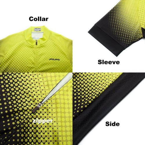 Mens Cycling Jersey Short Sleeve, Mountain Bike Shirt Youth Bicycle Clothes for Biking Biker Road Cyclist Blue Black Dot XXL