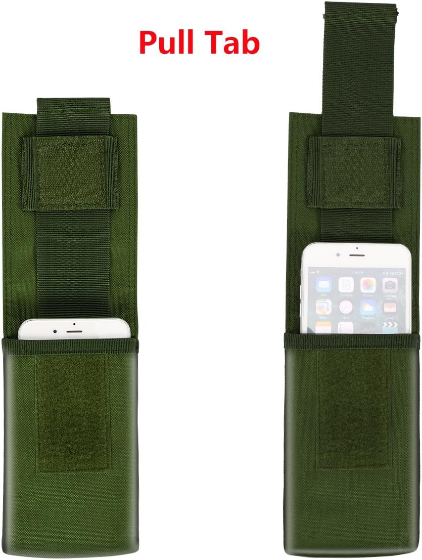 IronSeals Tactical Molle Phone Pouch Holster Waist Belt Pouch with Pull Tab for iPhone 16 Pro Max/16 Pro/16/15 Pro Max/14 Pro Max/ 13 Pro Max/ 12 Pro Max/ 11 Pro Max