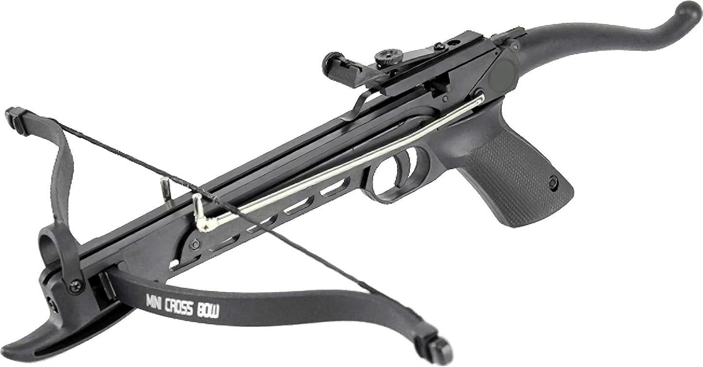 80 Lbs Self-Cocking Crossbow with Adjustable Sight & 27 Aluminum Arrow Bolts