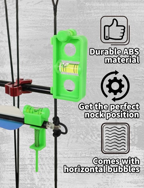 THREE ARCHERS Archery Bow Tuning and Mounting String Level Combo Kit for Compound Bows (Green)