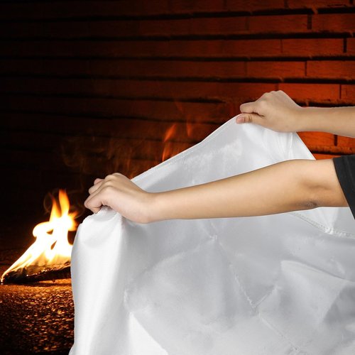 RKZCT Fire Blankets Emergency for Home - 4 Pack 40"x40" Fire Blanket for Home and Kitchen, Fire Retardant Blankets, Fiberglass Fireproof Blanket for Camping