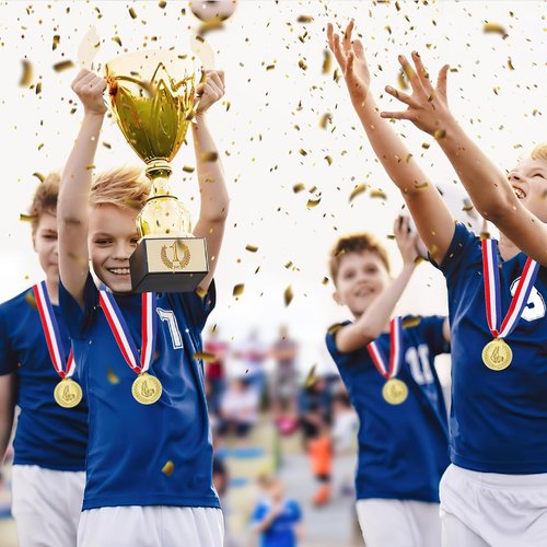 Nicunom 24 Pack Soccer Award Medals, Gold Award Medals Winner Medal Gold Prizes Team Participation Trophies for Adults Kids Sports Soccer Games, Soccer Party Favors, 2In