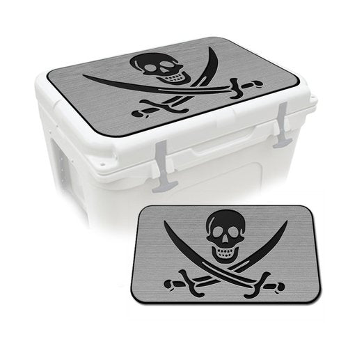 USATuff SeaDek EVA Mat Cooler Pad fits YETI 45 Tundra | Peel & Stick Application | Non Slip Comfort Accessories - Pirate Jolly Roger (StormGray-Black)