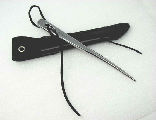 Myerchin Professional Stainless Steel Marlin Spike with Leather Sheath & Lanyard