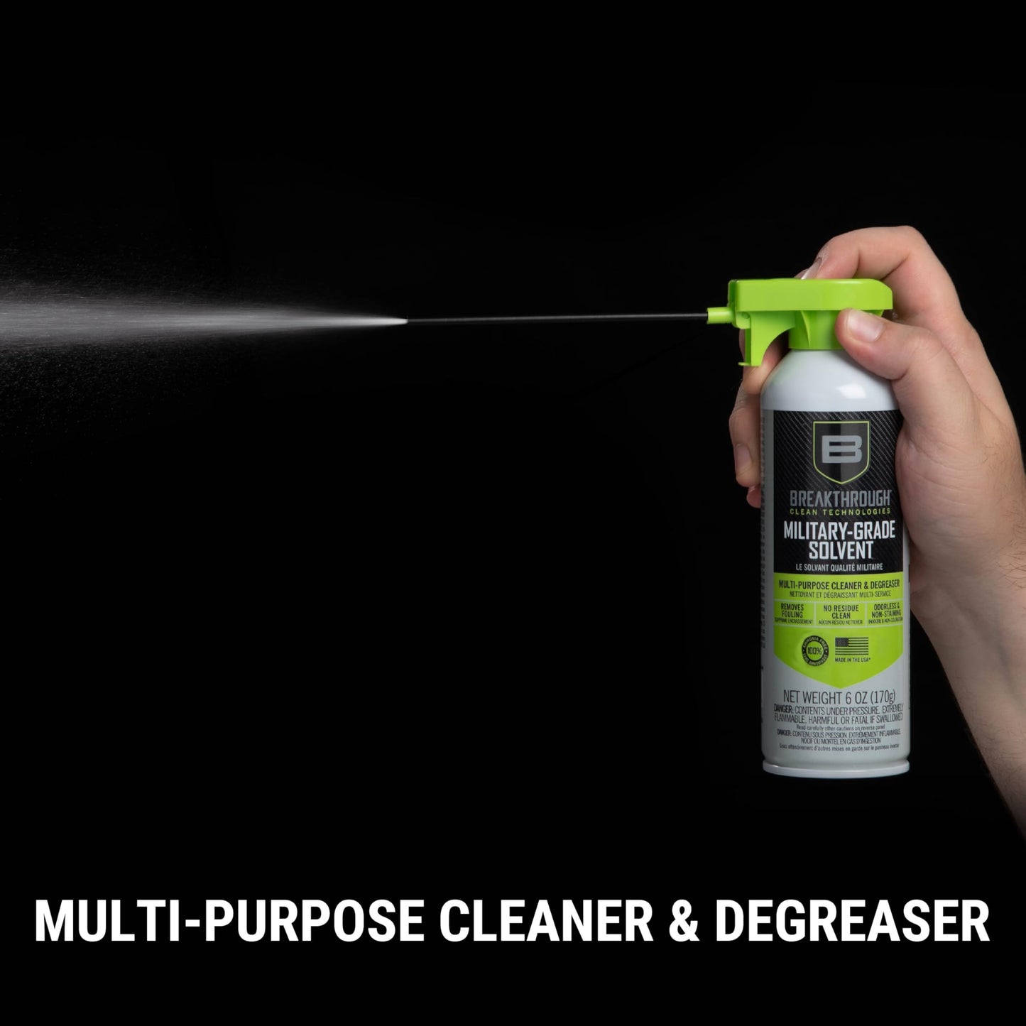 Breakthrough Clean Technologies Military-Grade Gun Spray Cleaning Solvent - Cleaner and Degreaser for Handguns and Riffles and More