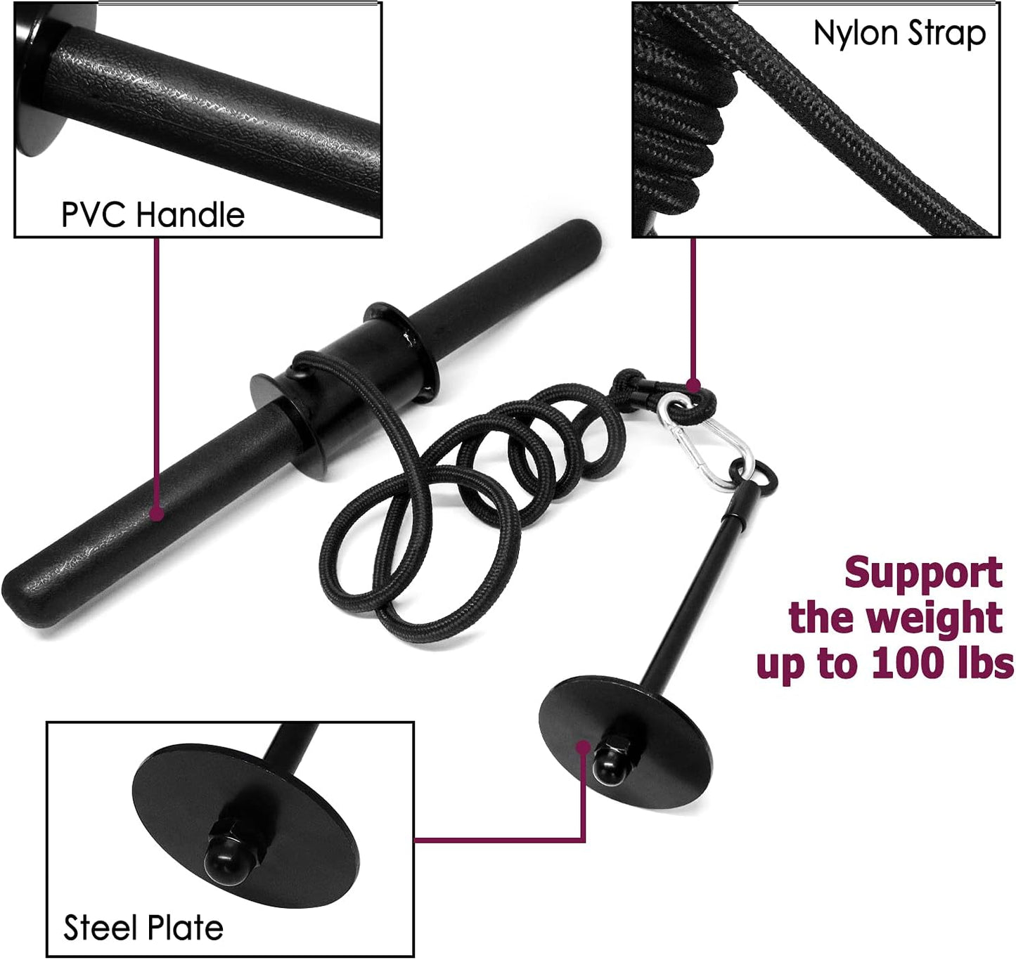 A2ZCARE Wrist and Forearm Blaster – Wrist Roller and Forearm Roller - Perfect for Strength Training and Workout – Fit 1-inch Standard Weight Plates