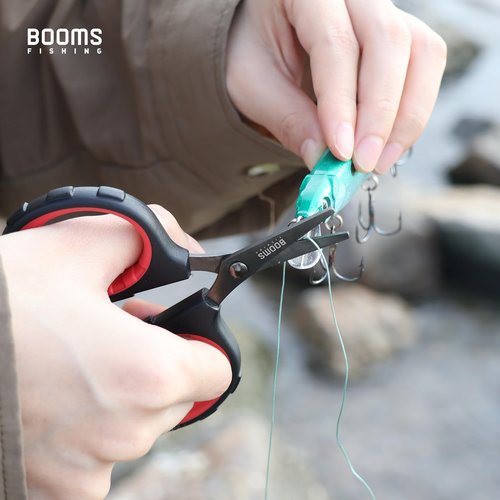 Booms Fishing S05 Fishing Scissors for Braided Line, 4" Fishing Serrated Shears, Fishing Line Cutter Saltwater and Freshwater