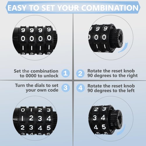 Lumintrail Long Coiled Bike Cable Lock 3/8 Inch 10ft (4, 6, 10, 15, 30ft), Weatherproof Locks for Kayak, Bike, Scooter, Outdoor Equipment, Resettable Combination Lock Anti Theft Protection