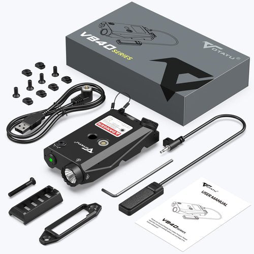 VOTATU V840 Green &IR Laser Light Combo, 1500 Lumens Tactical Flashlight Laser for AR Rifle Compatible with M-LOK Picatinny Rail, Weapon Light with Pressure Switch and USB Magnetic Rechargeable