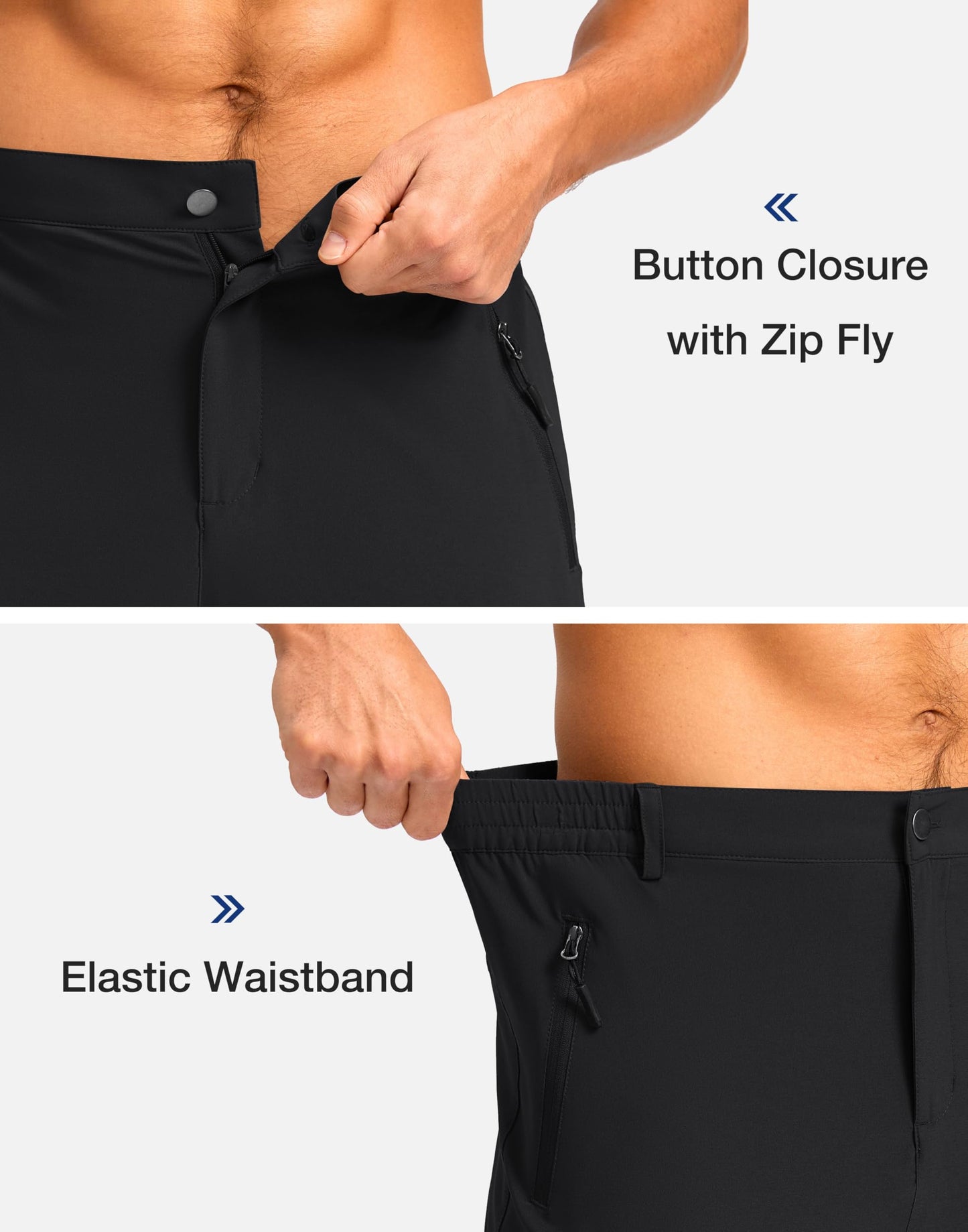 Pudolla Men's Hiking Shorts 11" Lightweight Cargo Work Shorts for Men Summer Travel Golf Casual Outdoor with 5 Pockets(Black X-Large)