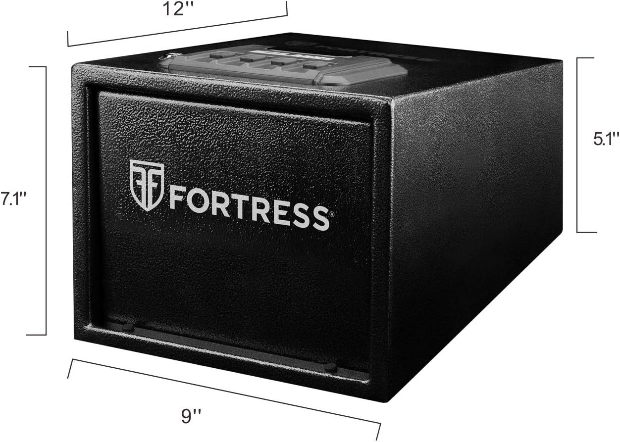 Fortress P2EA Small Personal Pistol Safe with Electronic Lock - Secure Black Storage