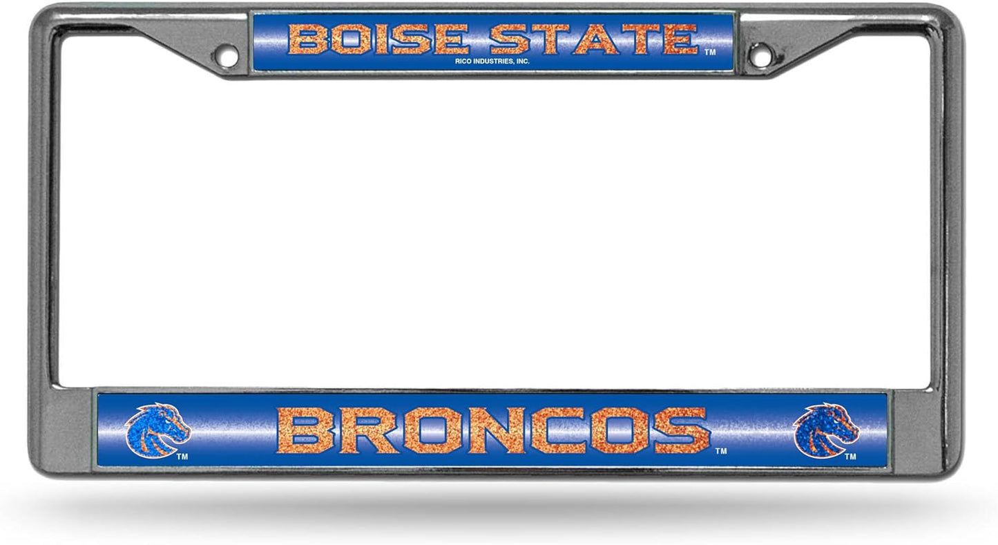 Rico Industries NCAA 12" x 6" Silver Bling Chrome Car/Truck/SUV Auto Accessory