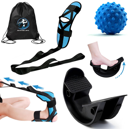 JIURUN Foot Rocker,Stretching Strap,Foot and Calf Stretcher Kit,Plantar Fasciitis Stretcher,Calf Stretcher Rocker Suitable for Stretching Legs, Thighs