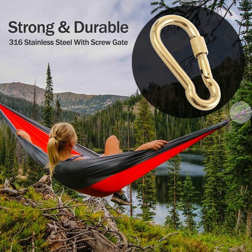 PROND Locking Carabiners, Heavy Duty Carabiner, 316 Stainless Steel Screw Lock Carabiner Hooks, 2.7inch
